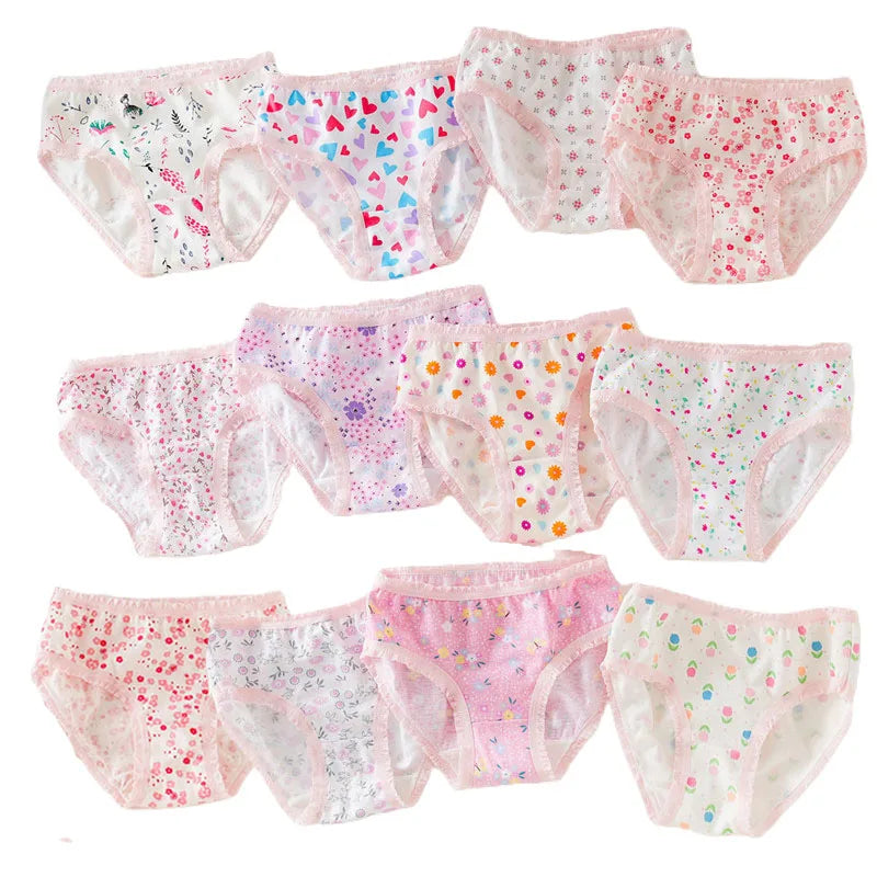 Floral Cotton Briefs for Girls 2-11 Years