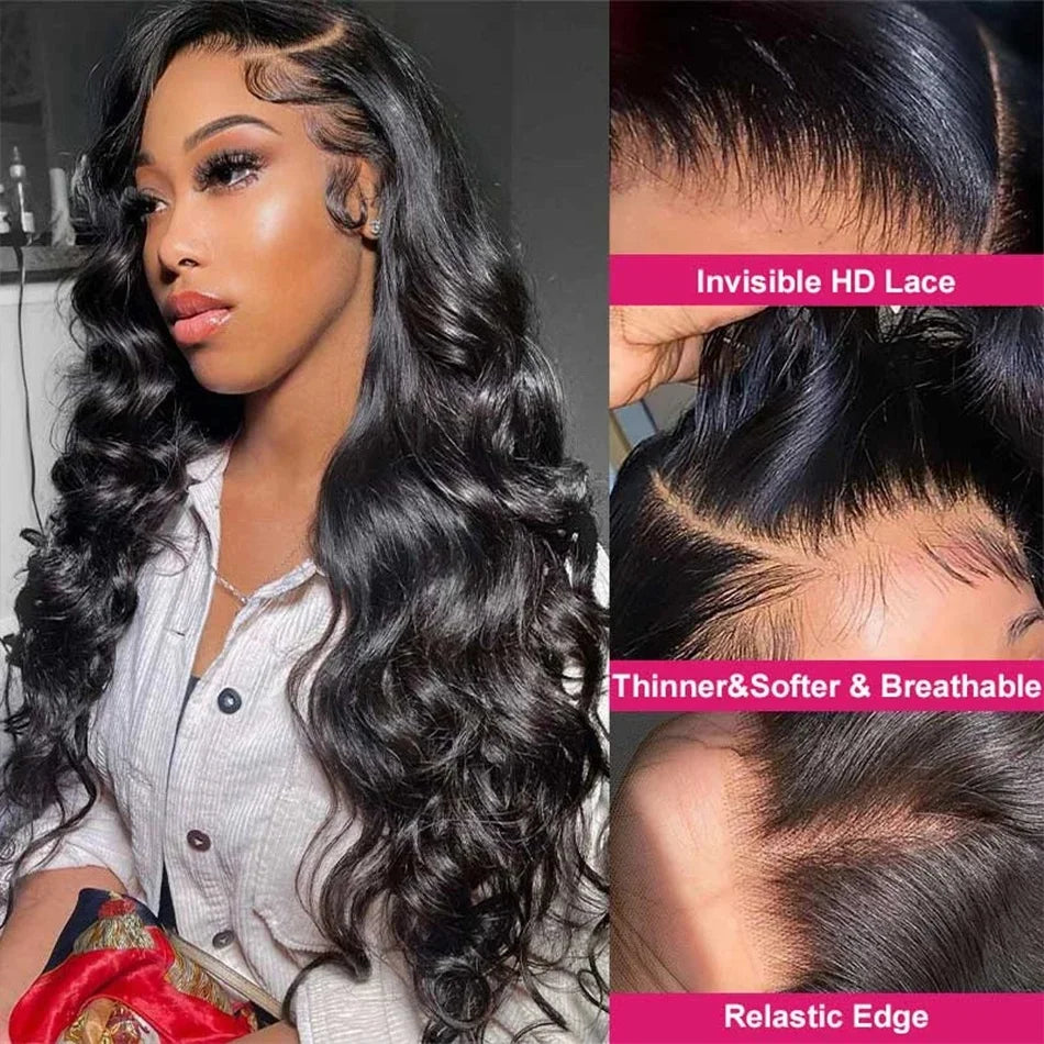 40 Inch Body Wave Human Hair Lace Front Wig