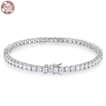 Moissanite Tennis Bracelet 925 Sterling Silver 18K Gold