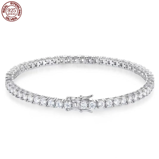 Moissanite Tennis Bracelet 925 Sterling Silver 18K Gold