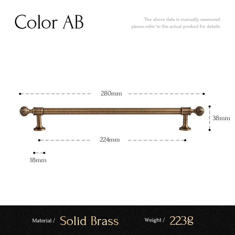 Brushed Antique Brass Kitchen Cabinet Pull Handle