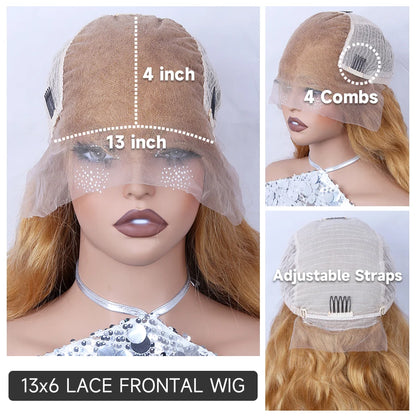 Ash Blonde Body Wave Lace Frontal Wig Human Hair