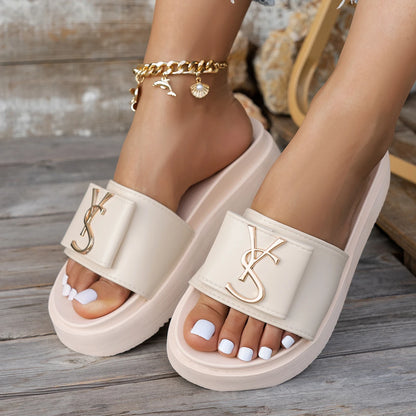 Women’s Platform Slides Casual Non-Slip Slippers