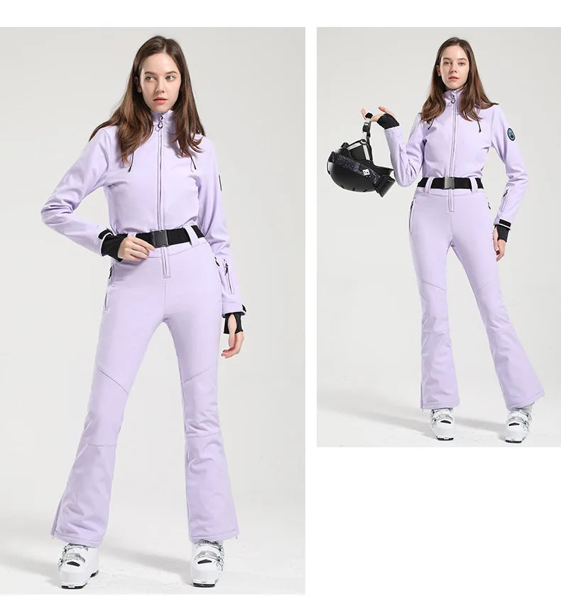 Gsou Women's Winter Snow Jumpsuit Waterproof Ski Suit