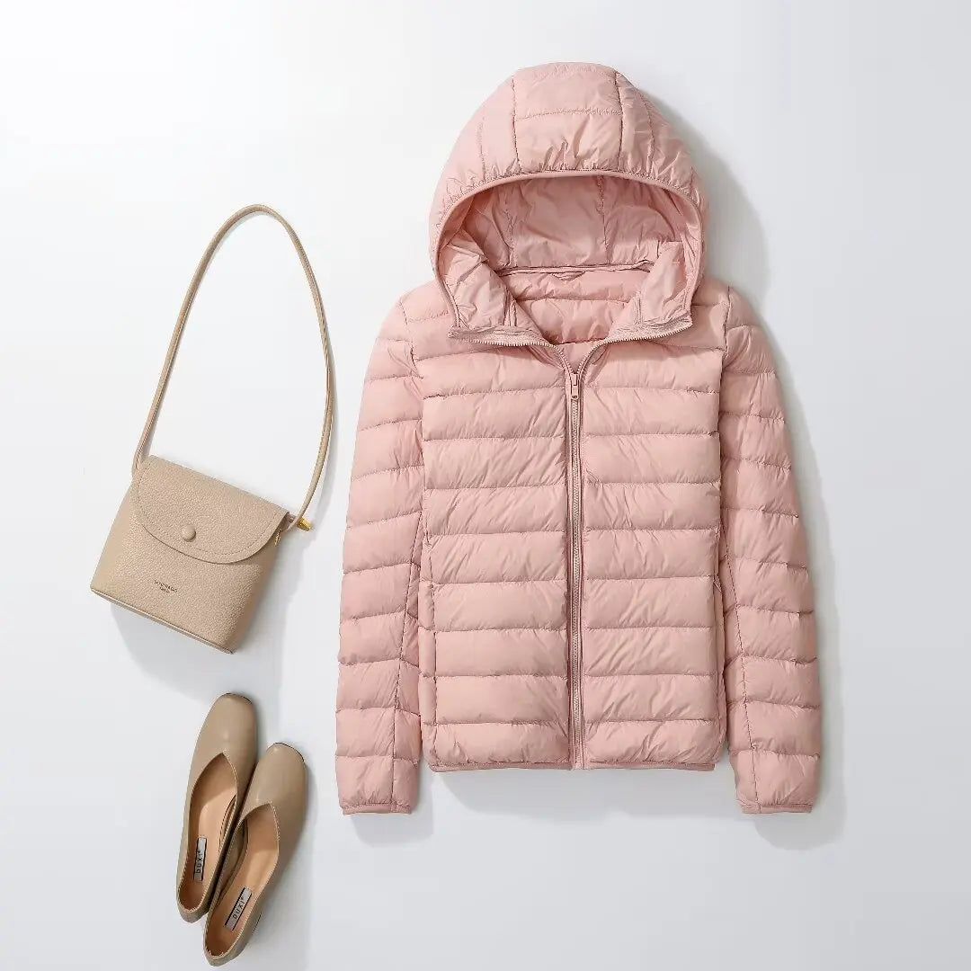 Women Hooded Puffer Jacket Plus Size Lightweight