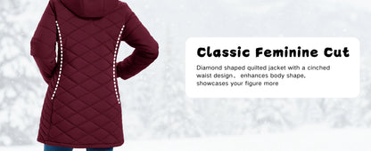 TACVASEN Womens Long Quilted Puffer Jacket Army Green