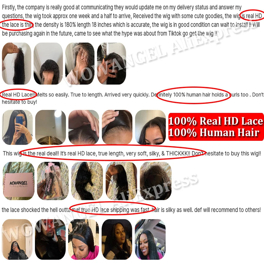HD Lace Frontal Wig 250% Density Straight Human Hair