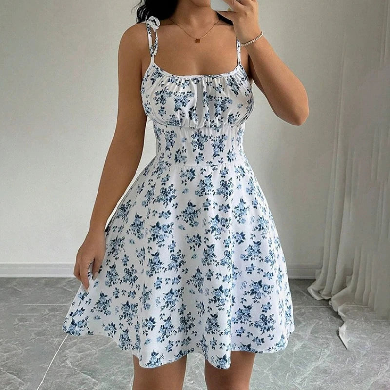 Women's Floral Spaghetti Strap Beach Dress