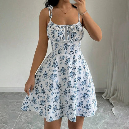 Women's Floral Spaghetti Strap Beach Dress