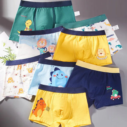 Boys Cotton Cartoon Print Boxer Briefs