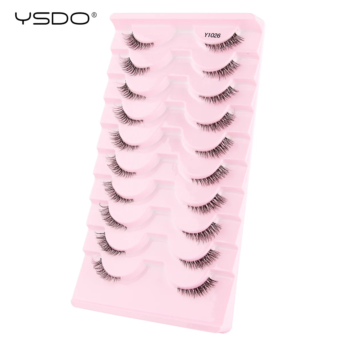 YSDO 5/10 Pairs Natural Soft Black Half Lashes
