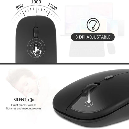 Rechargeable Wireless Mouse Dual Modes for PC and Laptop