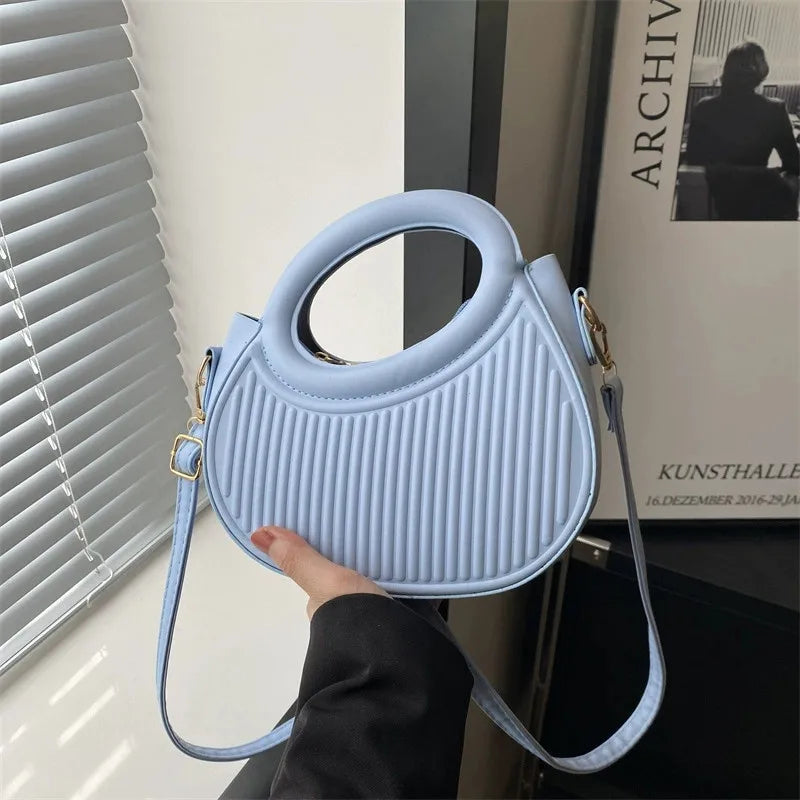 Chic Stripe Crossbody Bag for Women in Synthetic Leather