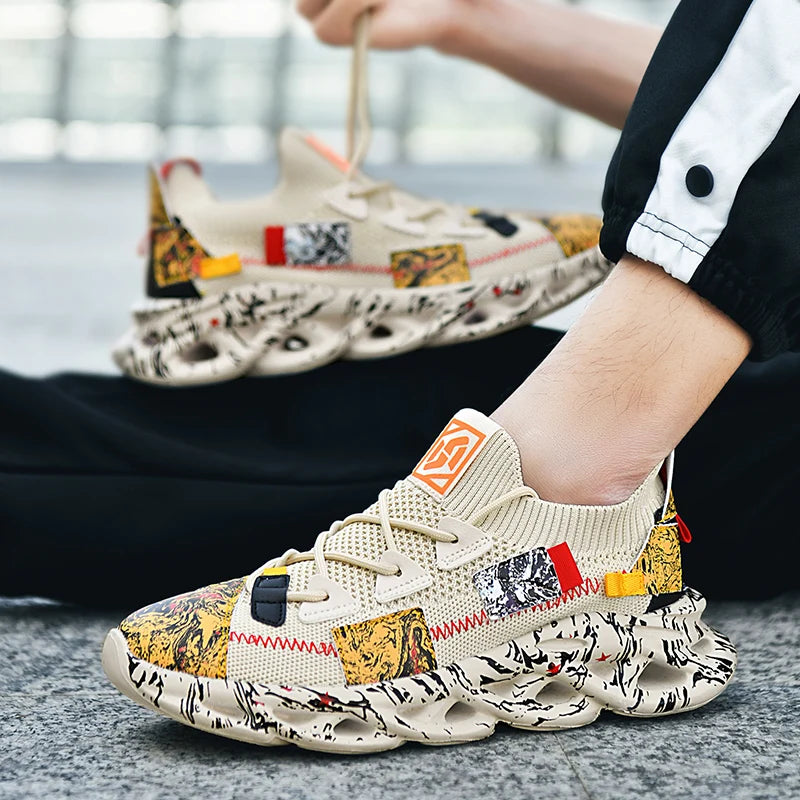 Men's Breathable Lace-Up Sneakers