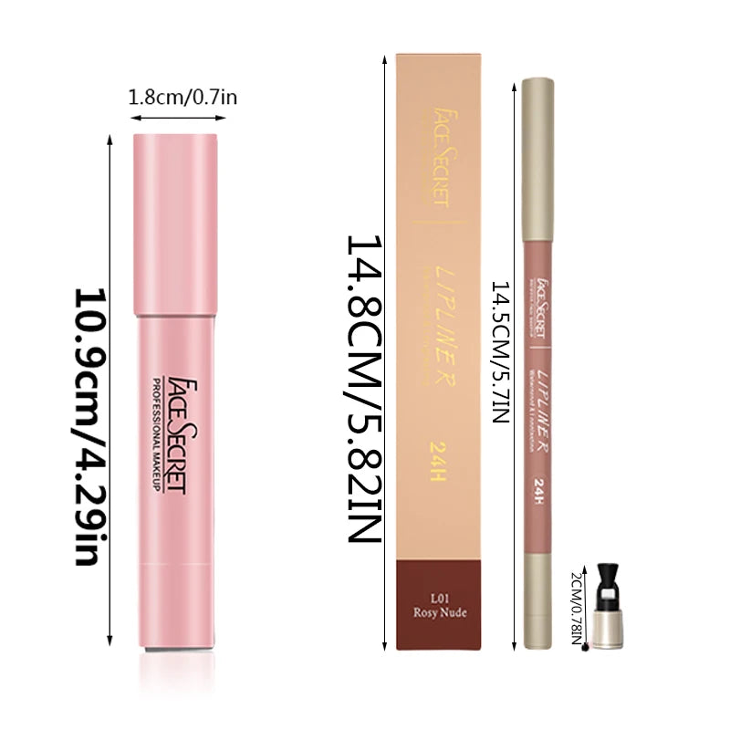 Matte Lipliner and Lipstick Set Waterproof Long Lasting