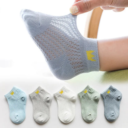 Children's Summer Fishnet Cotton Socks Set