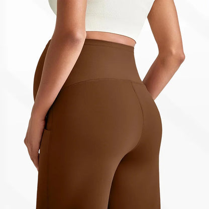 Plus Size Maternity Wide-Leg Pants Natural Color