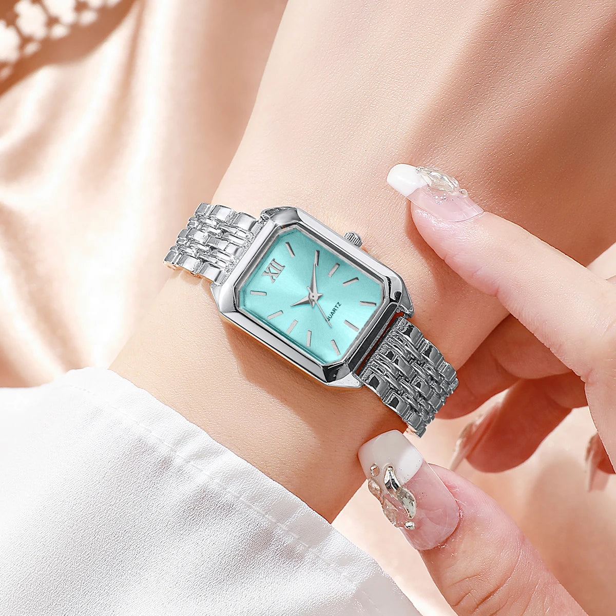 Fashion Rectangle Women Quartz Watch Bracelet Set
