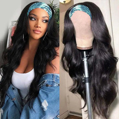 Body Wave Human Hair Headband Wig 200% Density 30-40 Inch