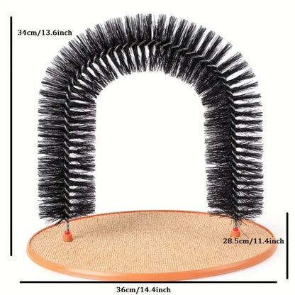 Cat Toy Arch with Massage Brush and Scratching Pad