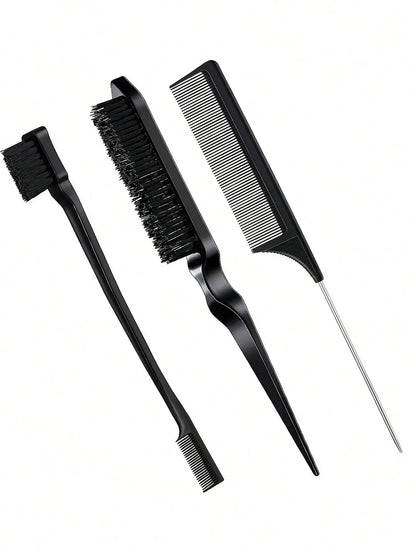 3pcs Styling Comb Set with Hair Brush and Edge Brush