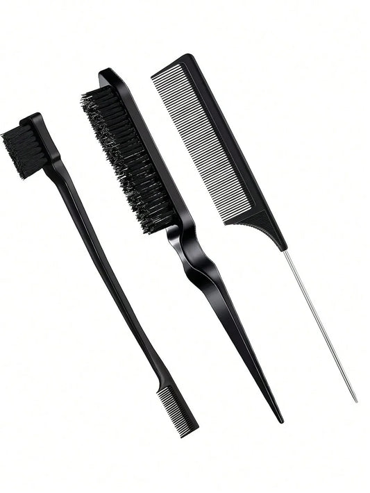 3pcs Styling Comb Set with Hair Brush and Edge Brush