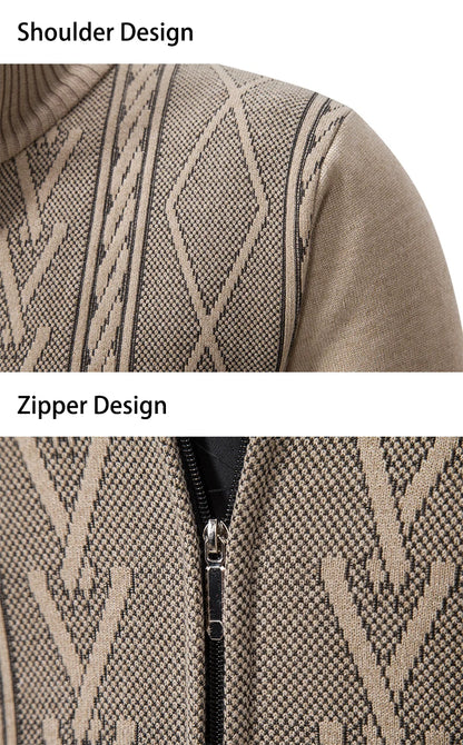 Men's Casual Knitted Sweater Coat in Cashmere Blend