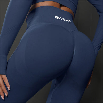 Evolve Women's Seamless Peach Leggings for Yoga and Fitness