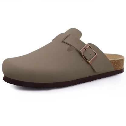 Comwarm Women's Suede Mules Slippers with Cork Insole