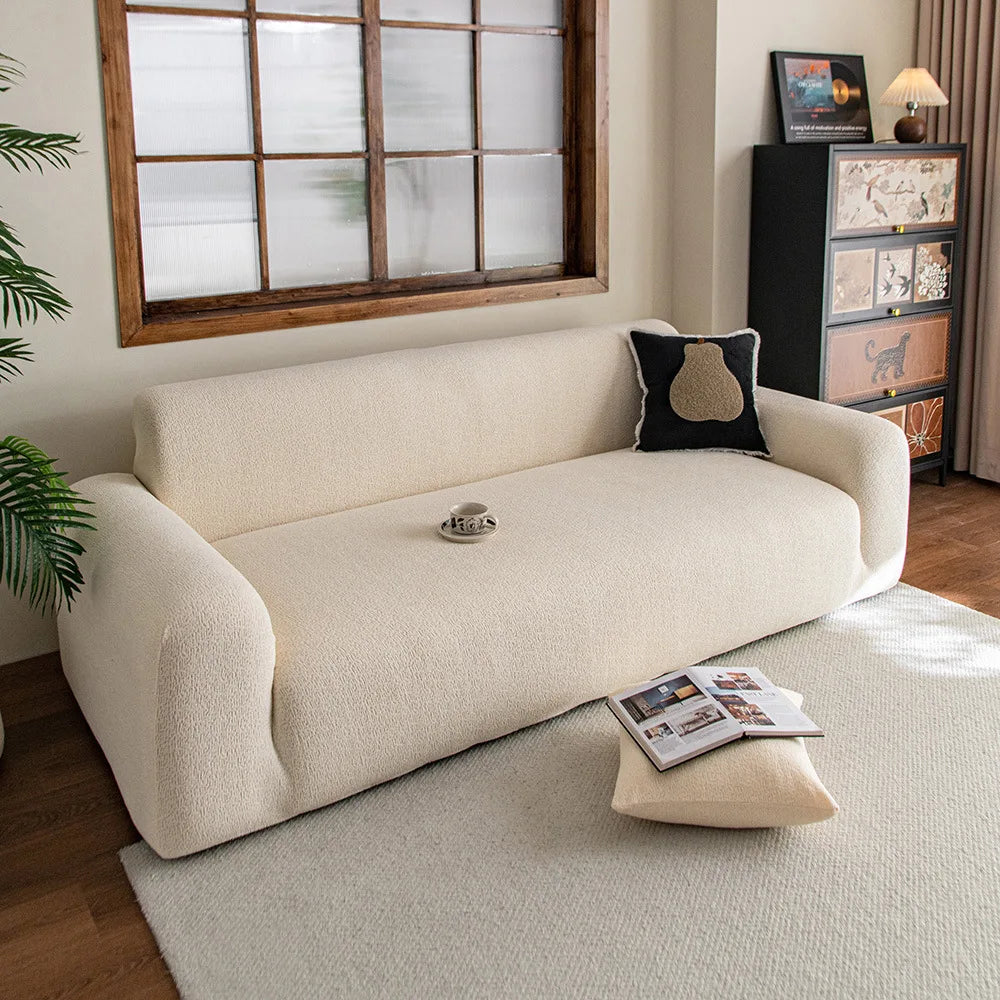 Adjustable Velvet Sofa Cover for L Shape Couch