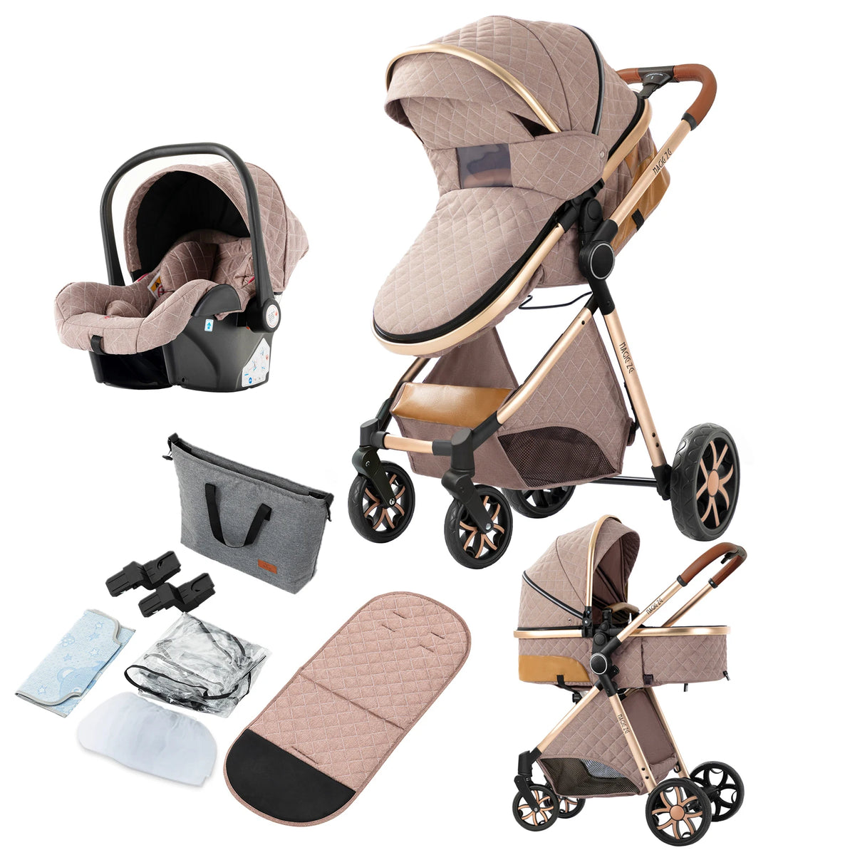 Lightweight 3 in 1 Baby Stroller Travel System