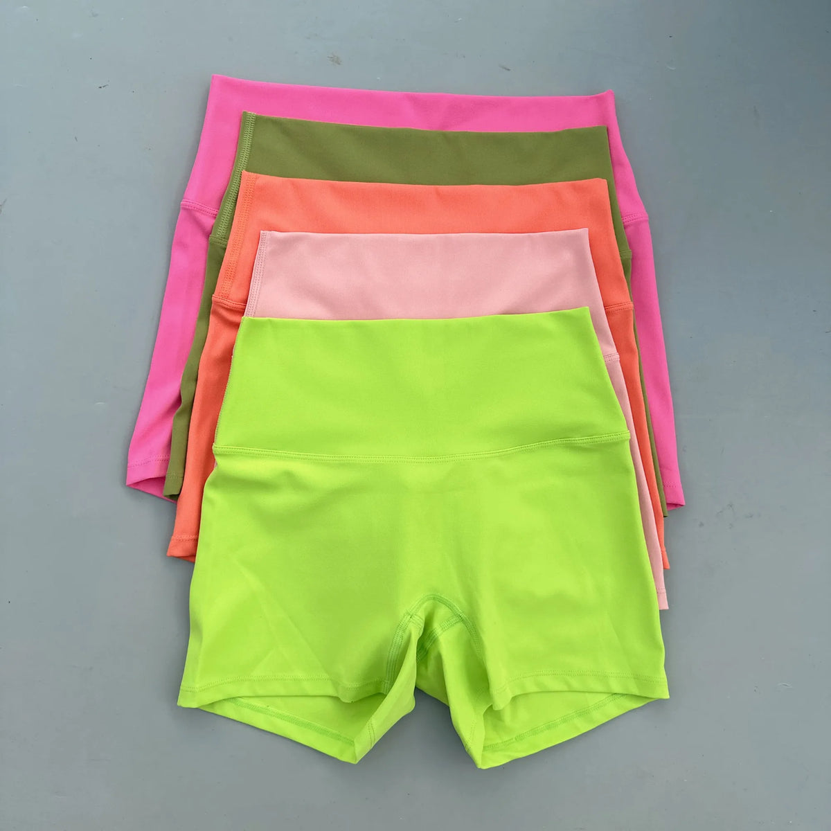 High Waist Yoga Shorts for Women in Solid Color