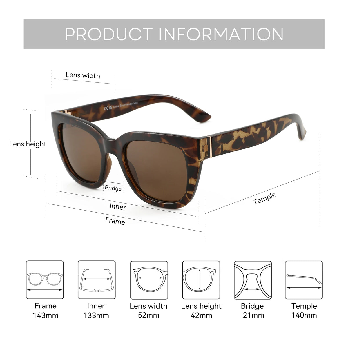 ZENOTTIC Square Polarized Sunglasses for Women UV400
