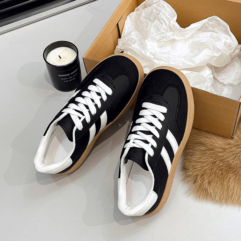 Women Lace-Up Casual Sneakers Breathable Tennis Shoes