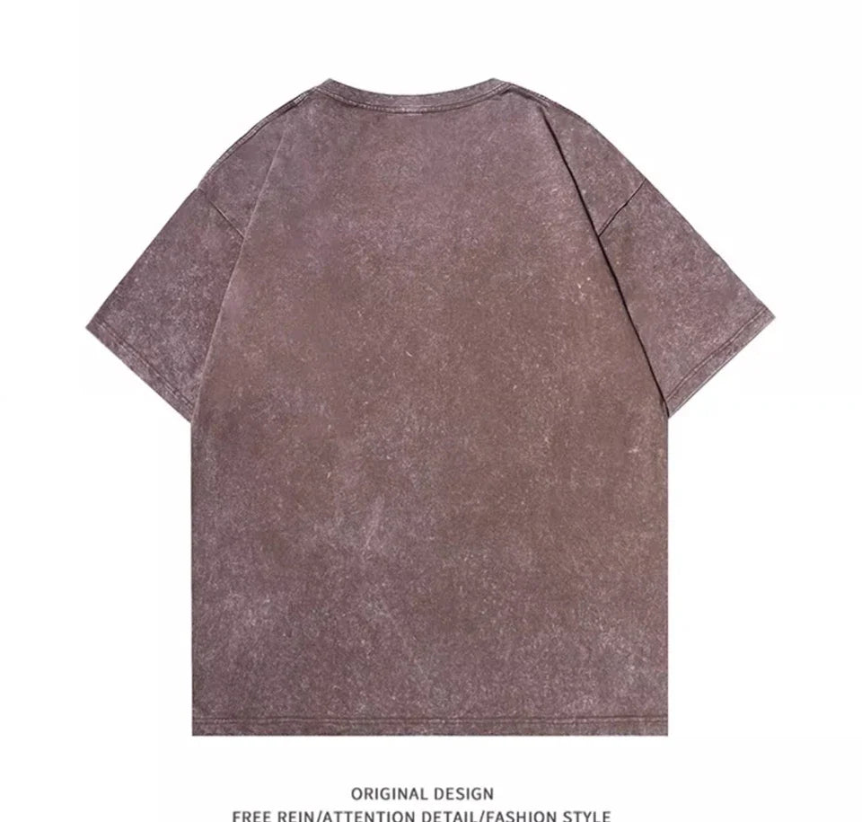 American Style Retro Heavyweight Cotton T-Shirt