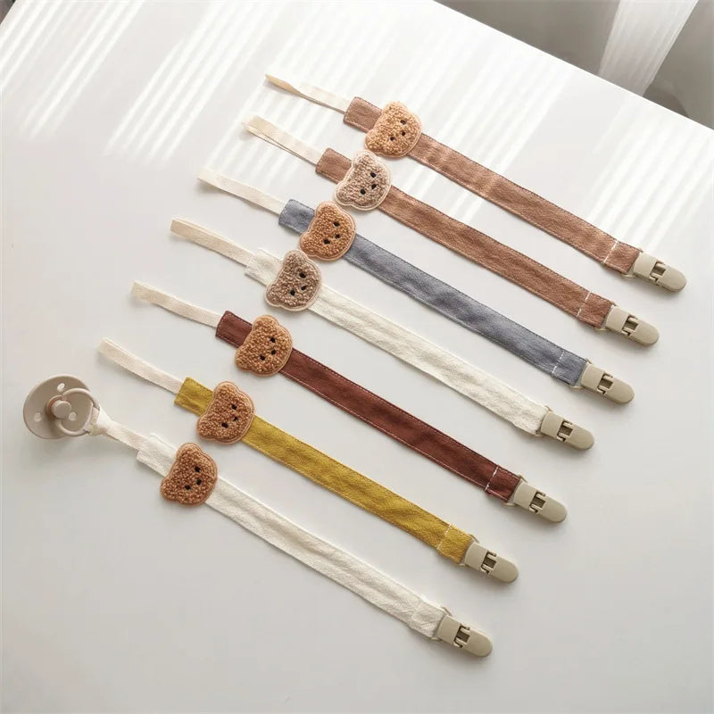 Cute Bear Baby Pacifier Chain Clip Holder
