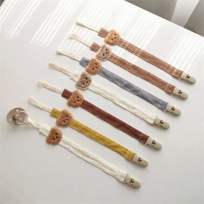 Cute Bear Baby Pacifier Chain Clip Holder