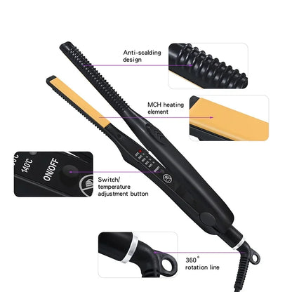 2-in-1 Mini Hair Straightener and Curling Iron