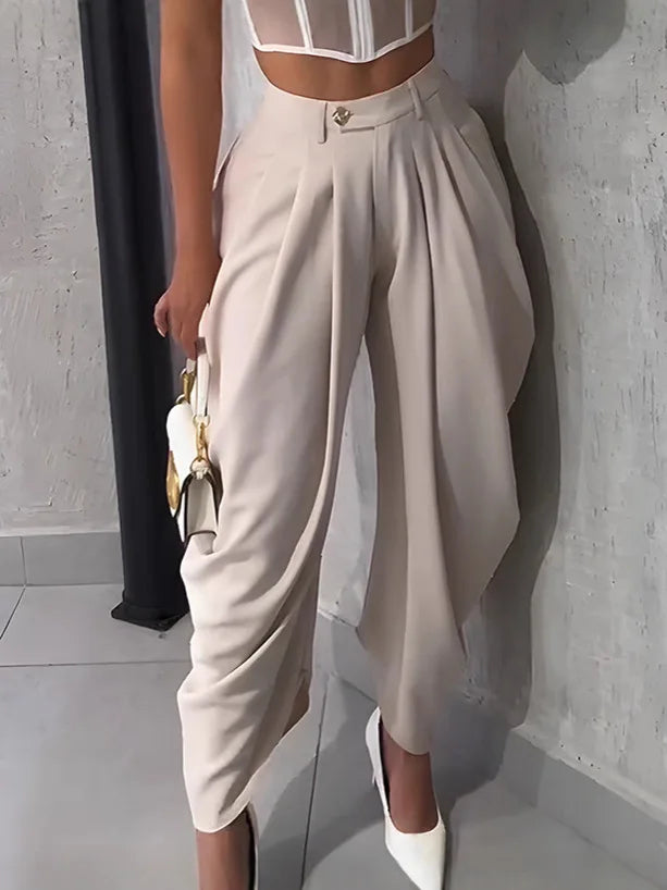 Women High Waist Loose Jogger Pants Casual Trousers