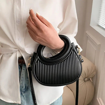 Chic Stripe Crossbody Bag for Women in Synthetic Leather