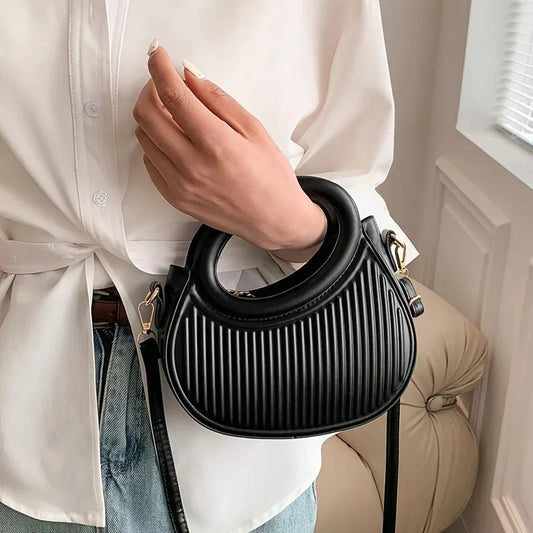 Chic Stripe Crossbody Bag for Women in Synthetic Leather