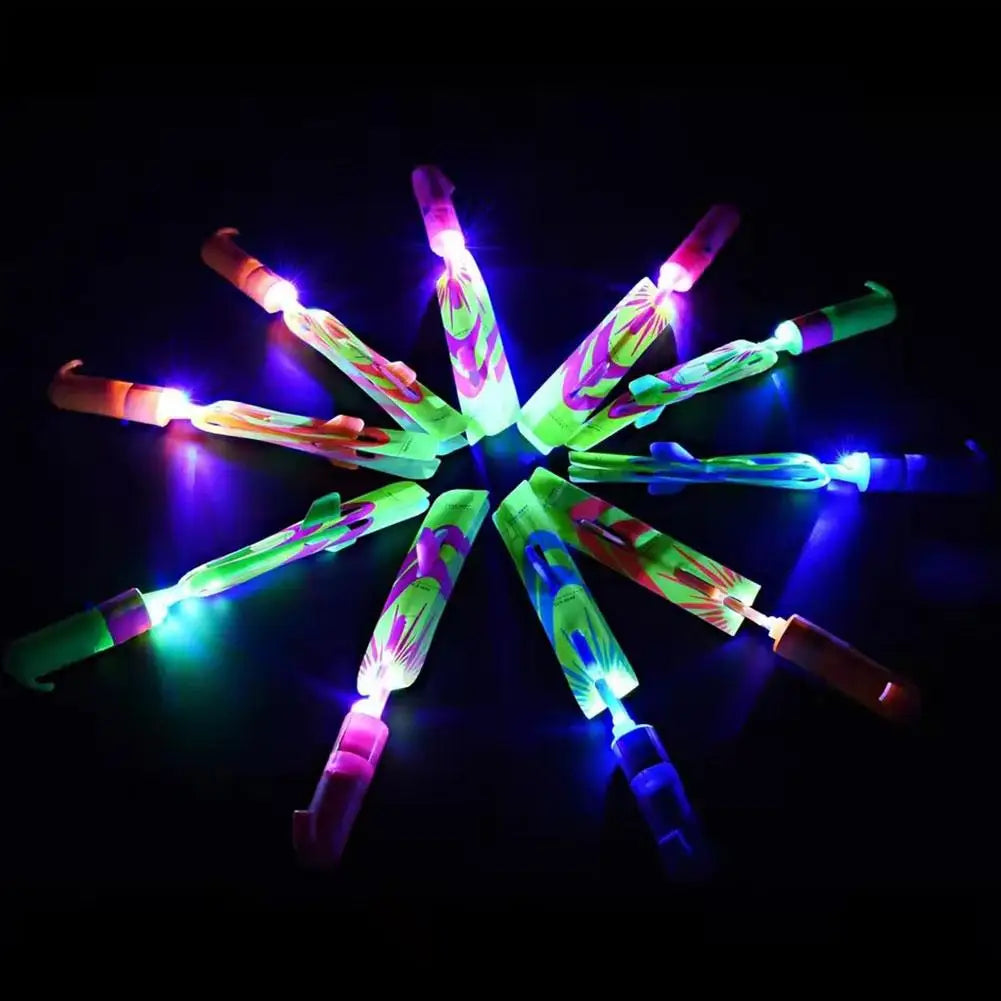 LED Slingshot Flying Copters Light-Up Toys for Kids