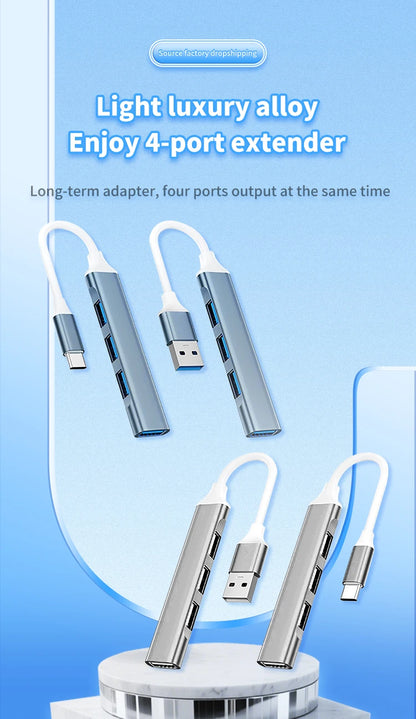 4-in-1 USB C Hub 3.0 Multi-Port Adapter