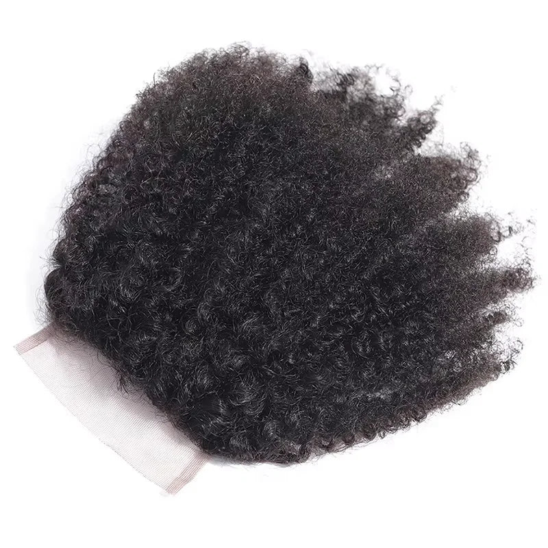 ELISHEVA Indian Human Hair Weave Bundles Kinky Curly Jet Black