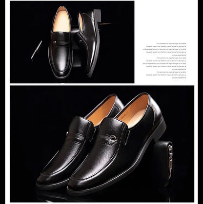 Leather Black Slip-On Loafers for Men Plus Size 38-44