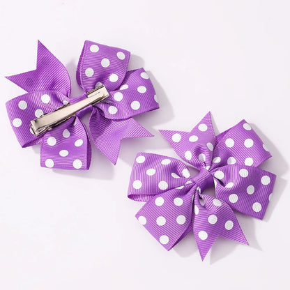 Solid Dot Hair Bows Clip for Baby Girls