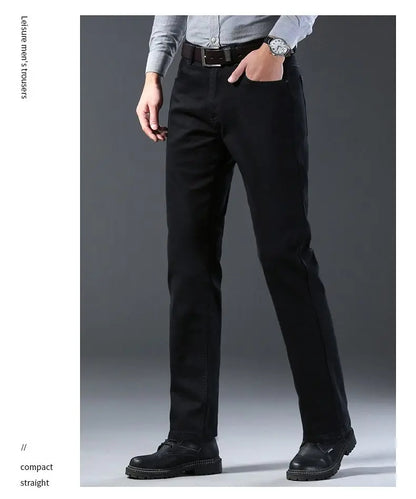 Men's Slim Black Denim Jeans with Slight Stretch
