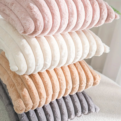 Faux Fur Plush Throw Pillow Covers 30x50cm 45x45cm Orange Green Pink Cream