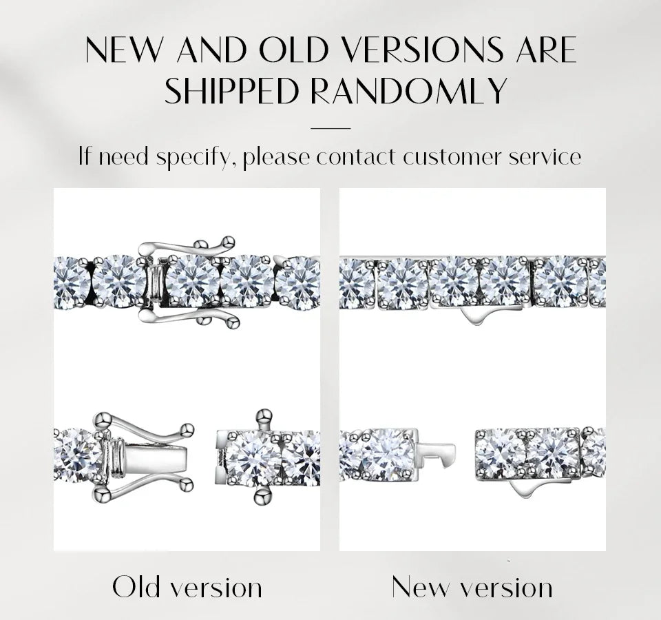 Moissanite Tennis Bracelet Round Cut 925 Silver White Gold