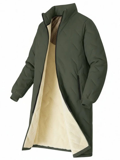 Mid-Length Quilted Padded Jacket for Men